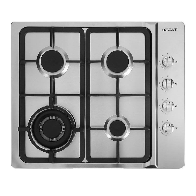 Buy Devanti Gas Cooktop 60cm 4 Burner Stove MyDeal