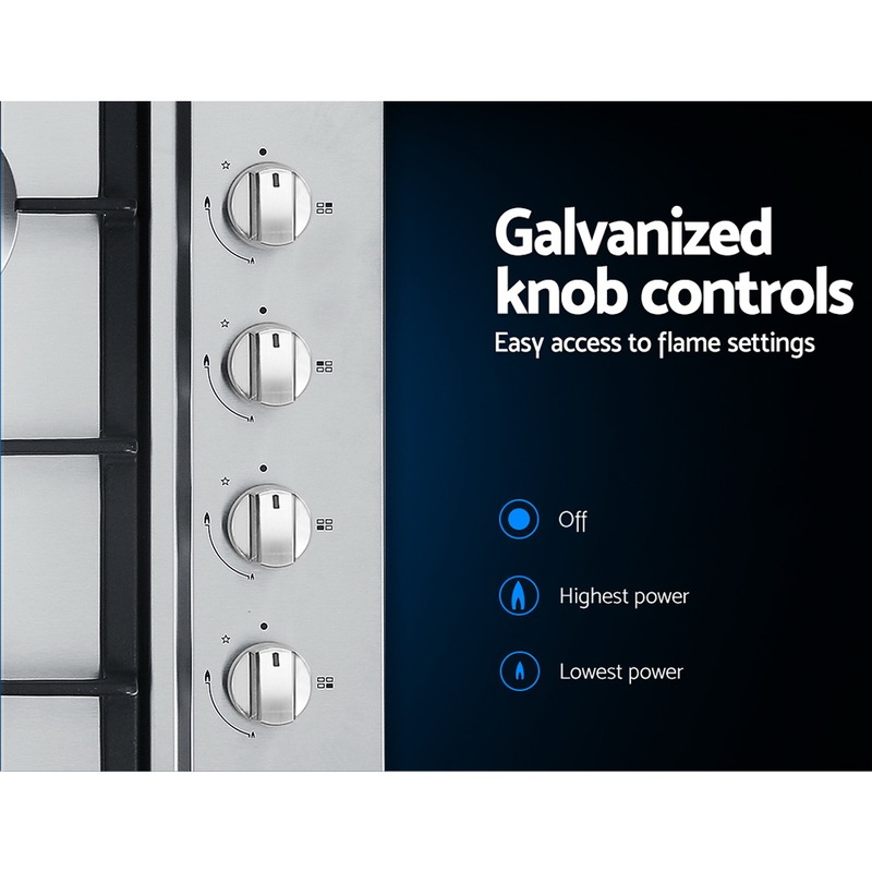 Buy Devanti Gas Cooktop 60cm 4 Burner Stove MyDeal