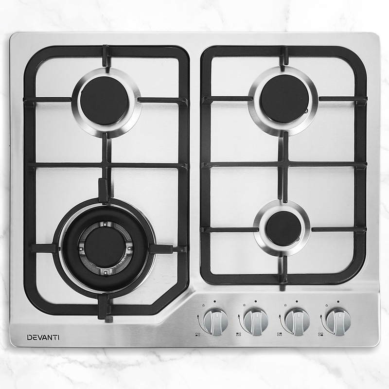 Buy Devanti Gas Cooktop 4 Burner Gas Hob Cast Iron Cooktop 60cm Stove