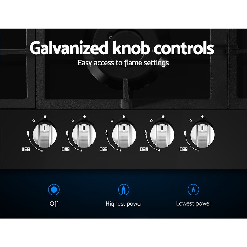 Buy Devanti Gas Cooktop 90cm 5 Burner Kitchen Stove Hob Cook Top Cooker