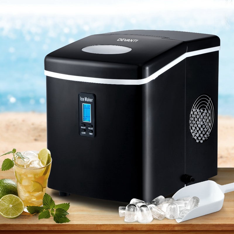 Devanti 3.2L Ice Maker Portable Ice Cube Machine - Silver