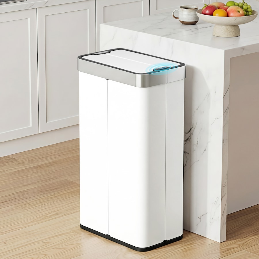 Devanti Motion Sensor Bin 70L Rubbish Bin Automatic Kitchen Bin Touchless White