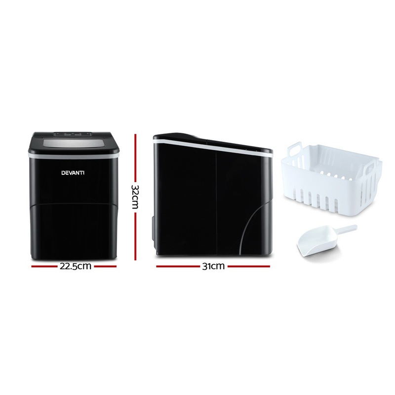 Buy Devanti 2L Ice Maker Portable Ice Cube Machine Black MyDeal