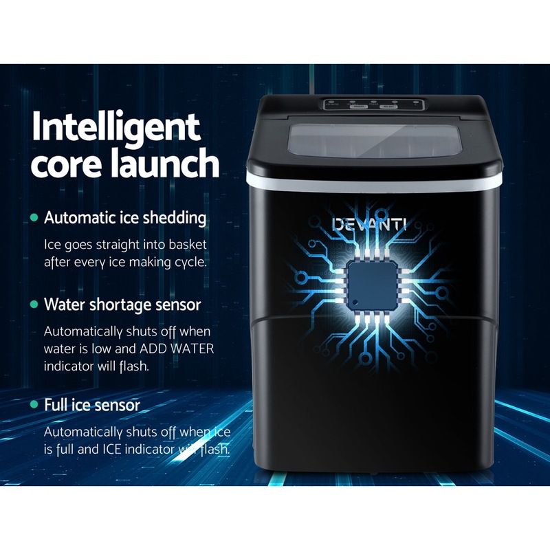 Buy Devanti 2L Ice Maker Portable Ice Cube Machine Black MyDeal