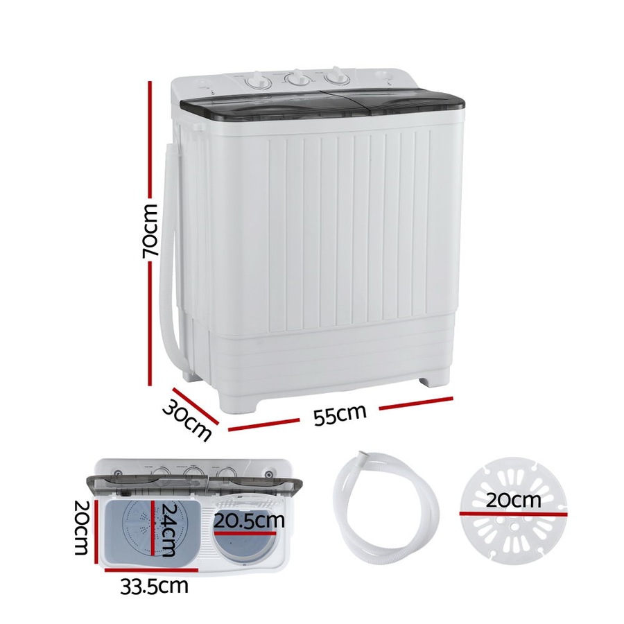 Devanti Portable Washing Machine Twin Tub 4.5KG