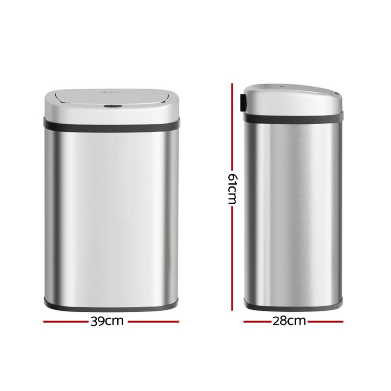 Buy Devanti 50L Sensor Bin Motion Rubbish Automatic Silver MyDeal
