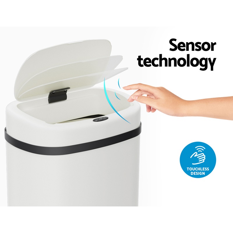 Buy Devanti 50L Sensor Bin Motion Rubbish Automatic White MyDeal