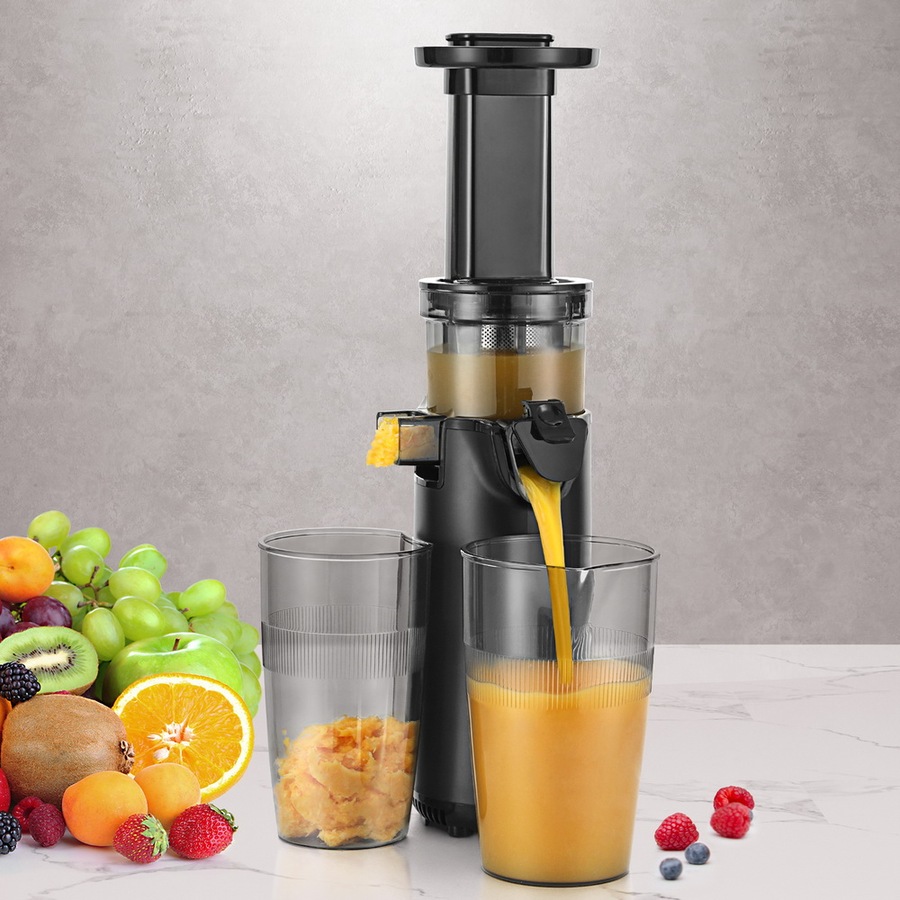 Devanti Slow Juicer Cold Press Fruit Juice Extractor 130W Black