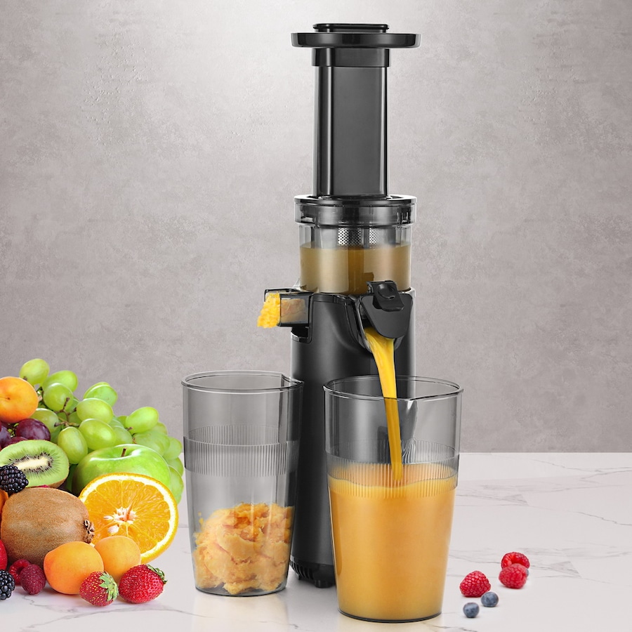 Devanti Slow Juicer Cold Press Fruit Juice Extractor 130W Black
