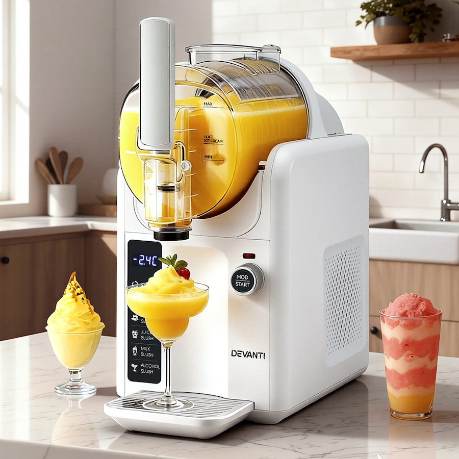 Devanti Slushie Machine Ice Cream Maker 2L White