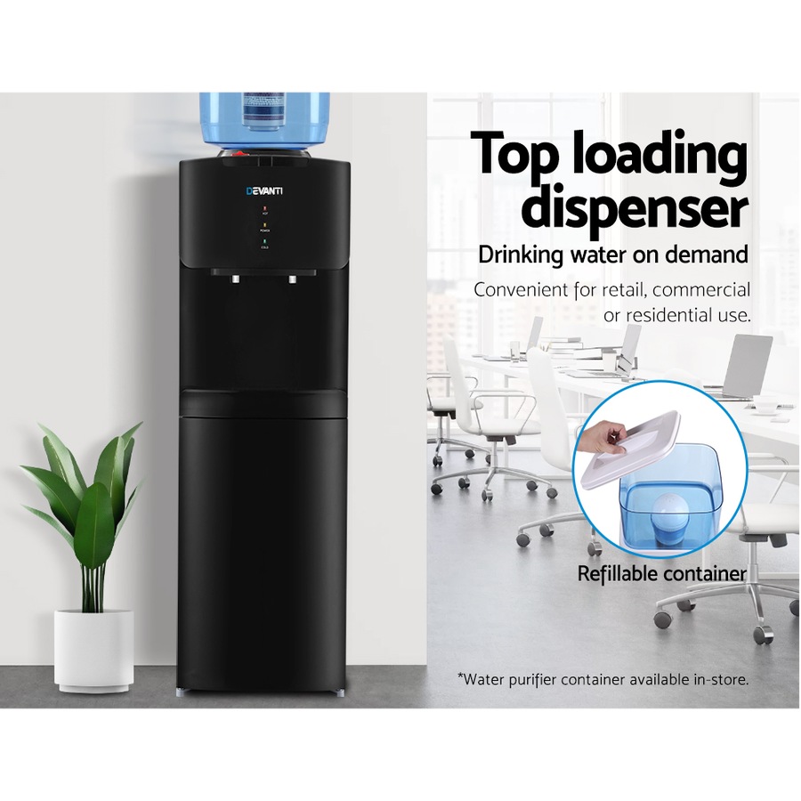 1 Set Devanti Water Cooler Dispenser Stand 22L Bottle Black