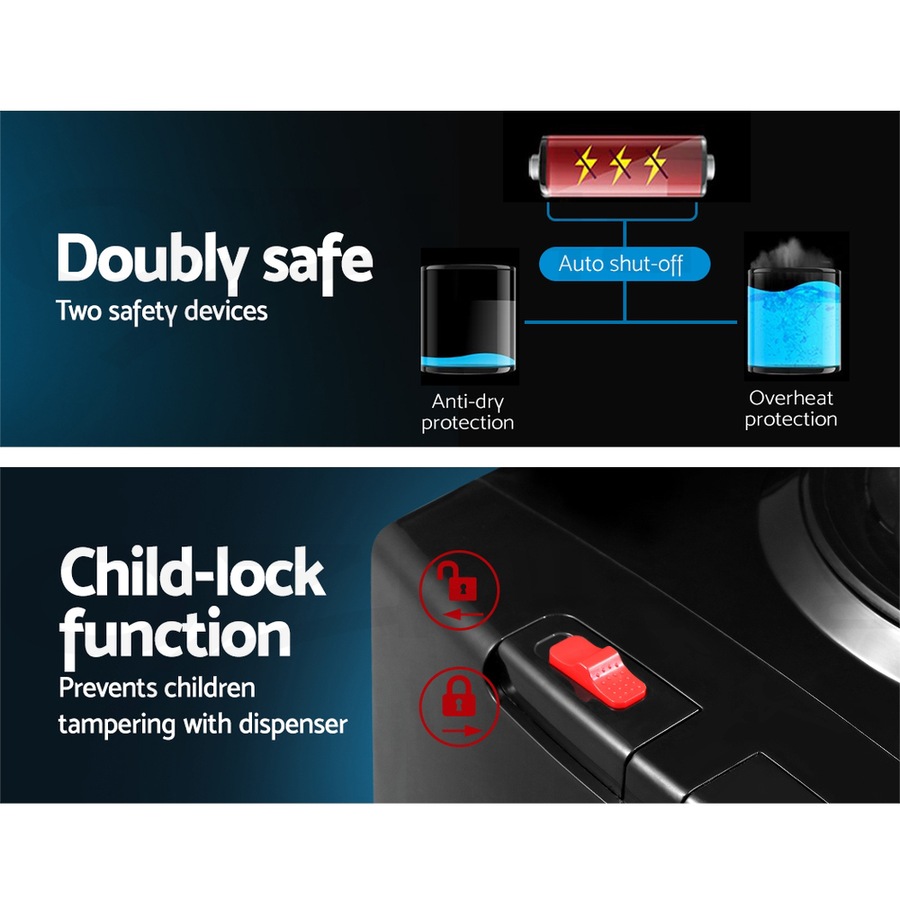 1 Set Devanti Water Cooler Dispenser Stand 22L Bottle Black