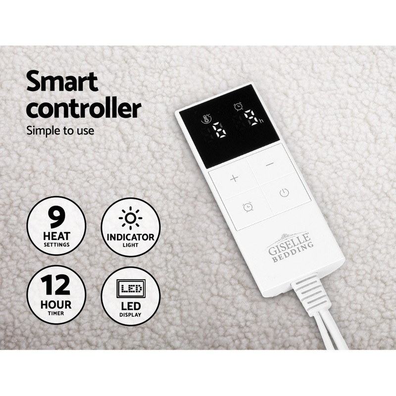 Buy Giselle Heated Electric Blanket Washable Double MyDeal