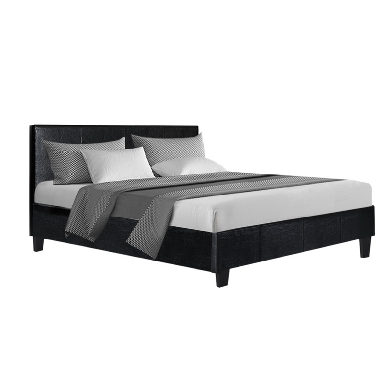 Buy Artiss Bed Frame Double Size Base Black Neo MyDeal