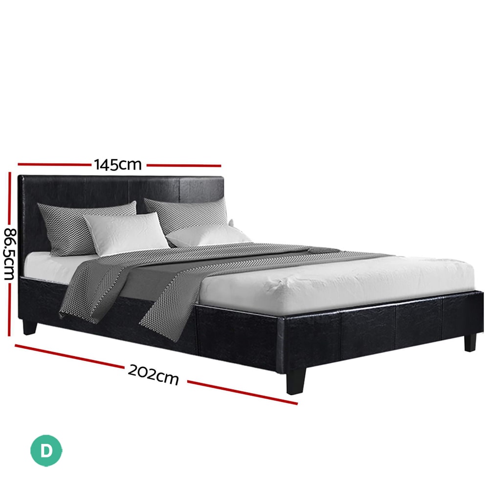 Buy Artiss Bed Frame Double Size Black NEO - MyDeal