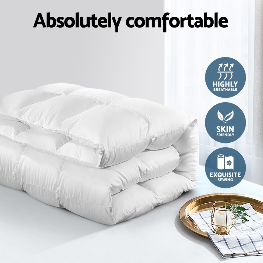 500GSM Super King Duck Down Feather Quilt Giselle Bedding