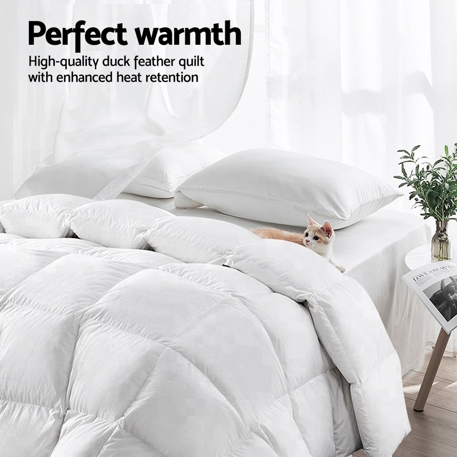 500GSM Super King Duck Down Feather Quilt Giselle Bedding
