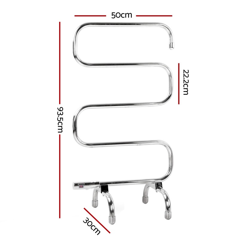 Buy Devanti Electric Heated Towel Rail Rack 5 Bars Freestanding Clothes