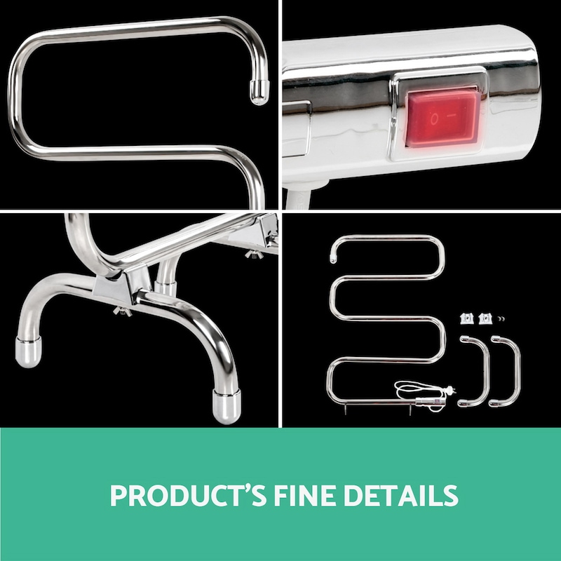 Heated Towel Rail Portable Freestanding Rail Electric Clothes Rack Warmer Shelf | Buy Heated portable rail for clothes