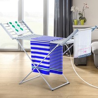 18 Bars Devanti Electric Heated Towel Rail Rack Freestanding Clothes Dry Warmer