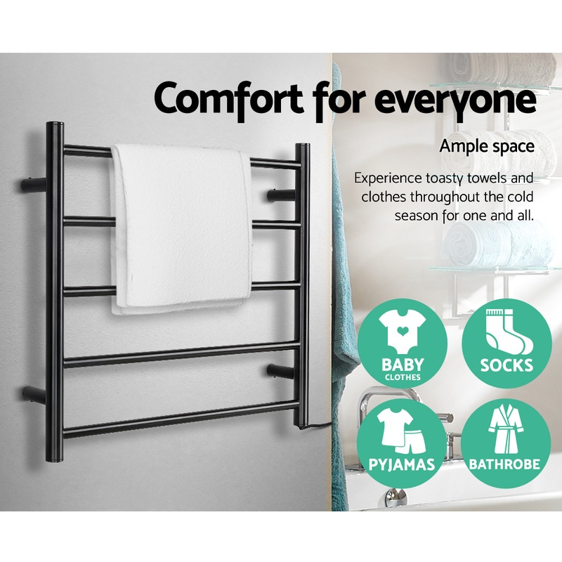 Buy Devanti Heated Towel Rail Electric Warmer Heater Rails Holder Rack