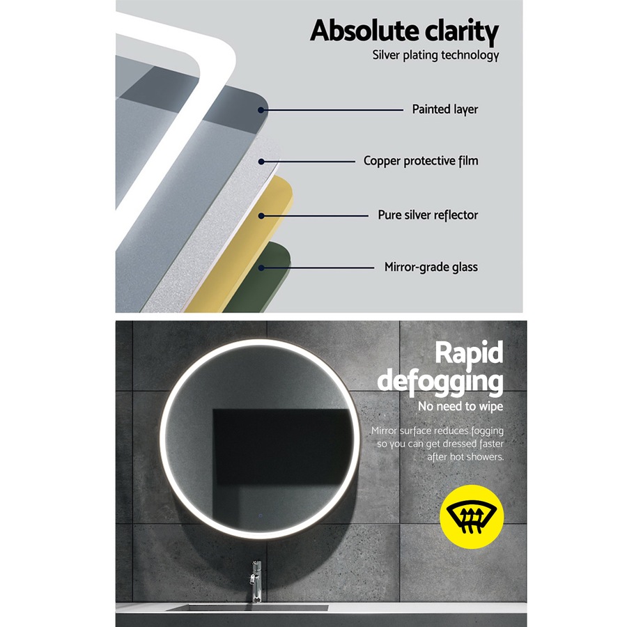 Embellir Wall Mirror 80cm Led light Makeup Home Decor Round