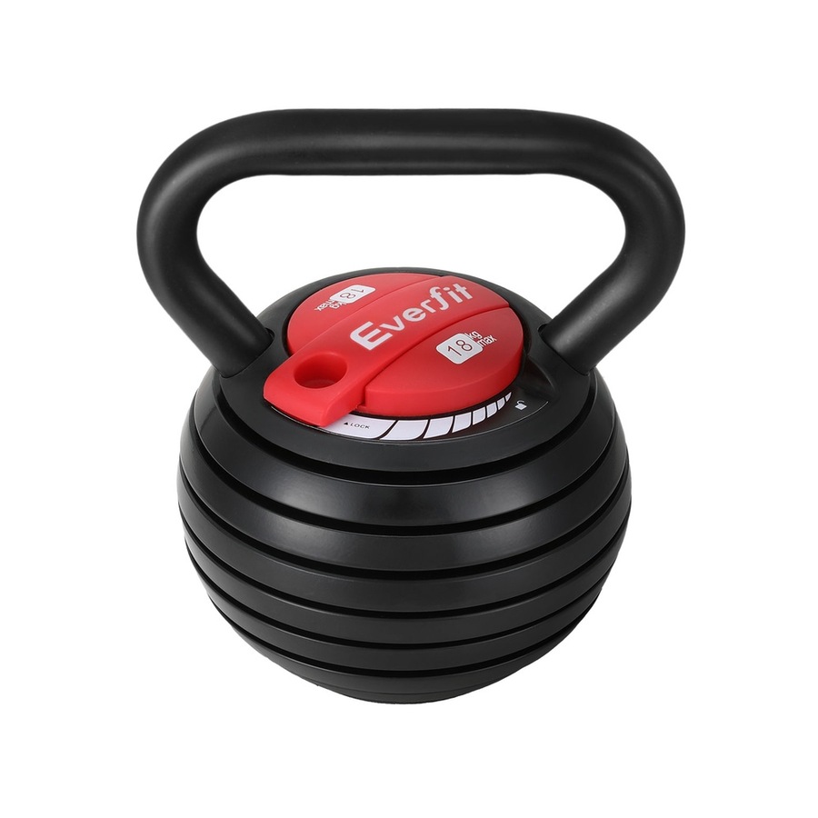 18kg Everfit Adjustable Kettlebell Set Portable Kettle Bell Weight Dumbbells 10lbs 40lbs