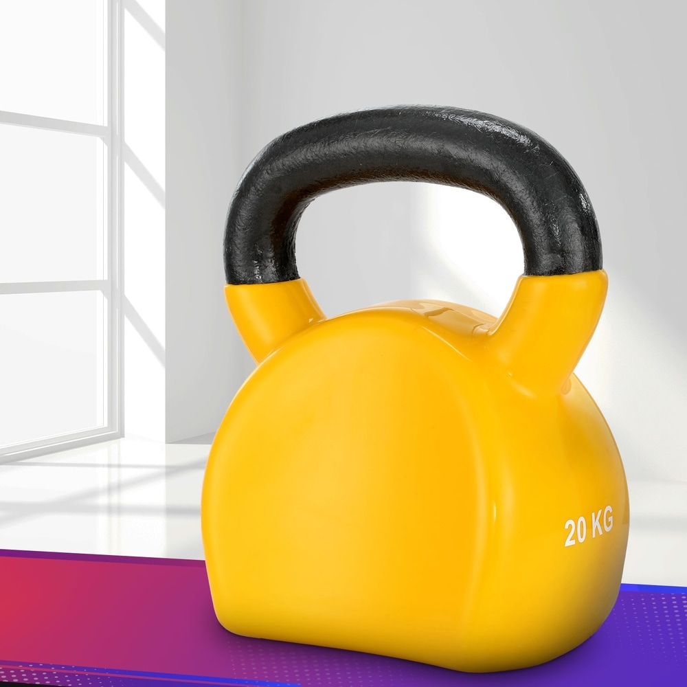 20kg Everfit Kettlebell Set Weightlifting Bench Dumbbells Kettle Bell Gym Home Australia