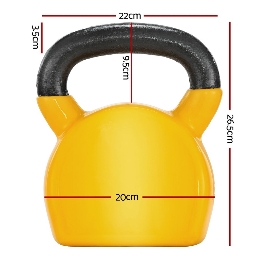 20kg Everfit Kettlebell Set Weightlifting Bench Dumbbells Kettle Bell Gym Home