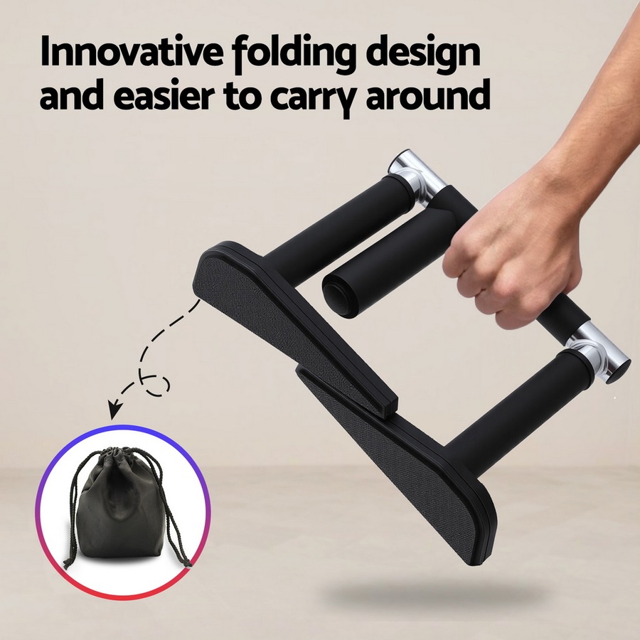 Everfit Pull Up Bar Chin Up Grips Foldable Doorway Gym Portable Black