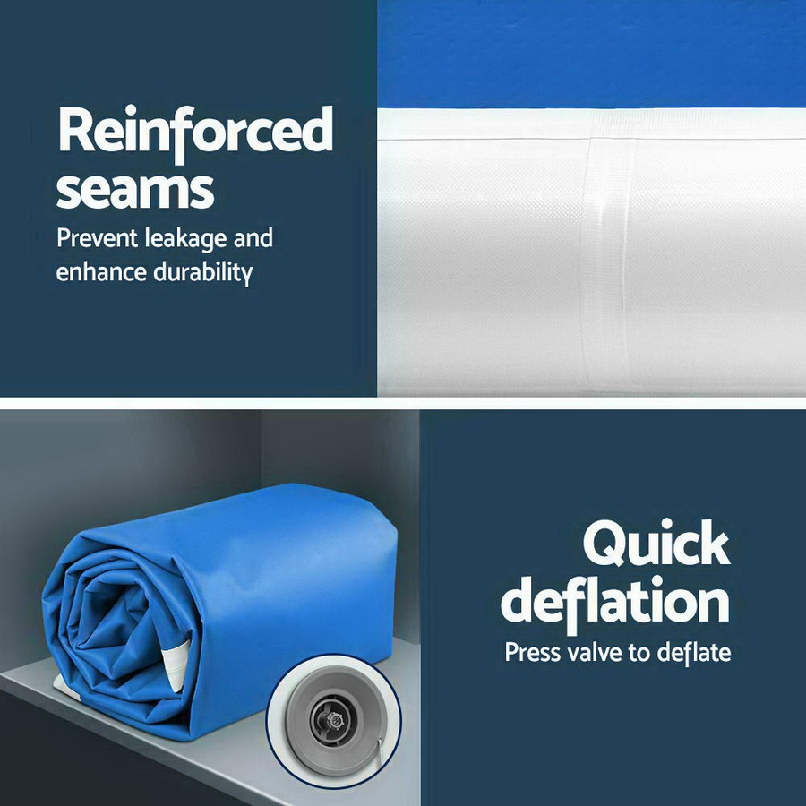 Everfit 4M Air Track Inflatable Gymnastics Mat With Pump Tumbling Mat Blue