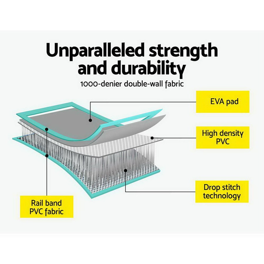 Everfit 4M Air Track Inflatable Gymnastics Mat With Pump Tumbling Mat Green