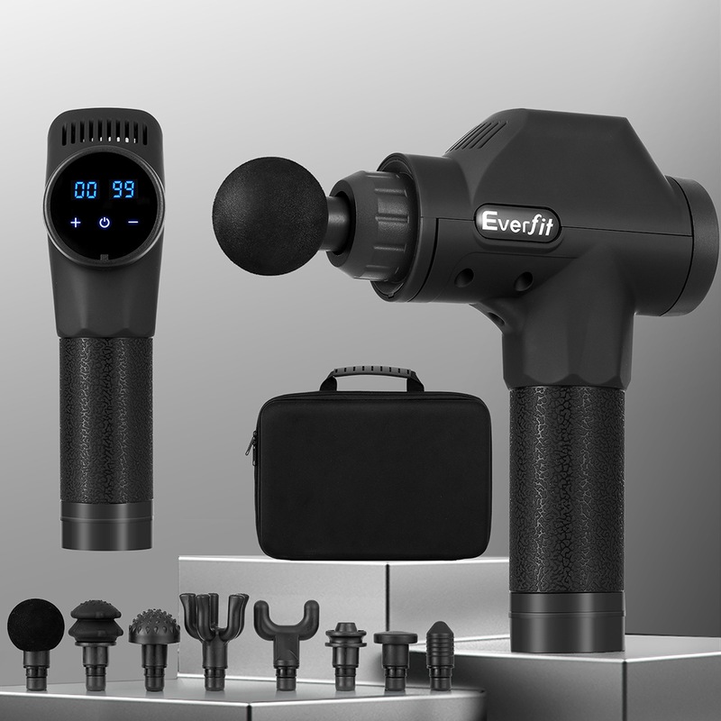 Buy Everfit Massage Gun 30 Speed 8 Heads Chargeable Black MyDeal