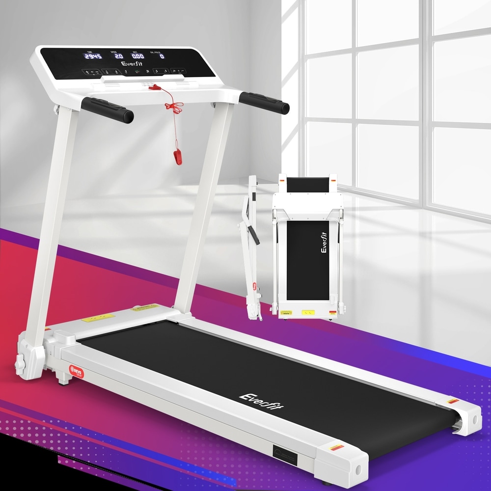 Everfit Treadmill Electric Home Gym Fitness Excercise Knob Foldable 420mm White Australia