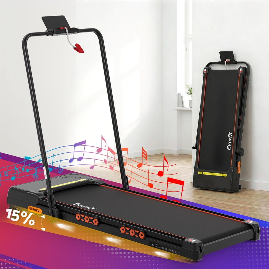 41cm Belt Everfit 3 in 1 Walking Pad 15% Incline Treadmill Foldable Under Desk APP Bluetooth