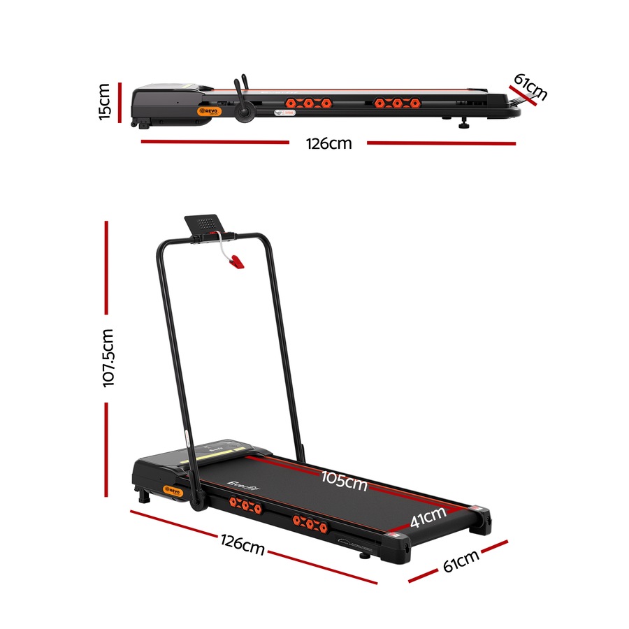 41cm Belt Everfit 3 in 1 Walking Pad 15% Incline Treadmill Foldable Under Desk APP Bluetooth