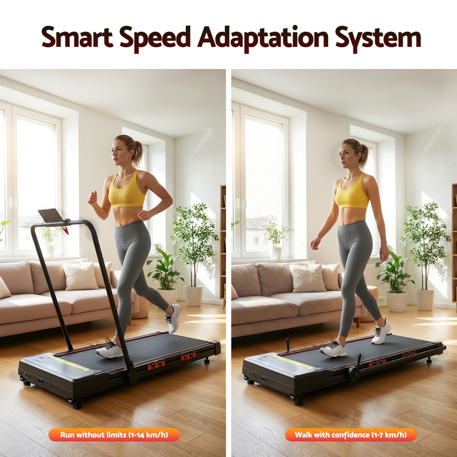 41cm Belt Everfit 3 in 1 Walking Pad 15% Incline Treadmill Foldable Under Desk APP Bluetooth