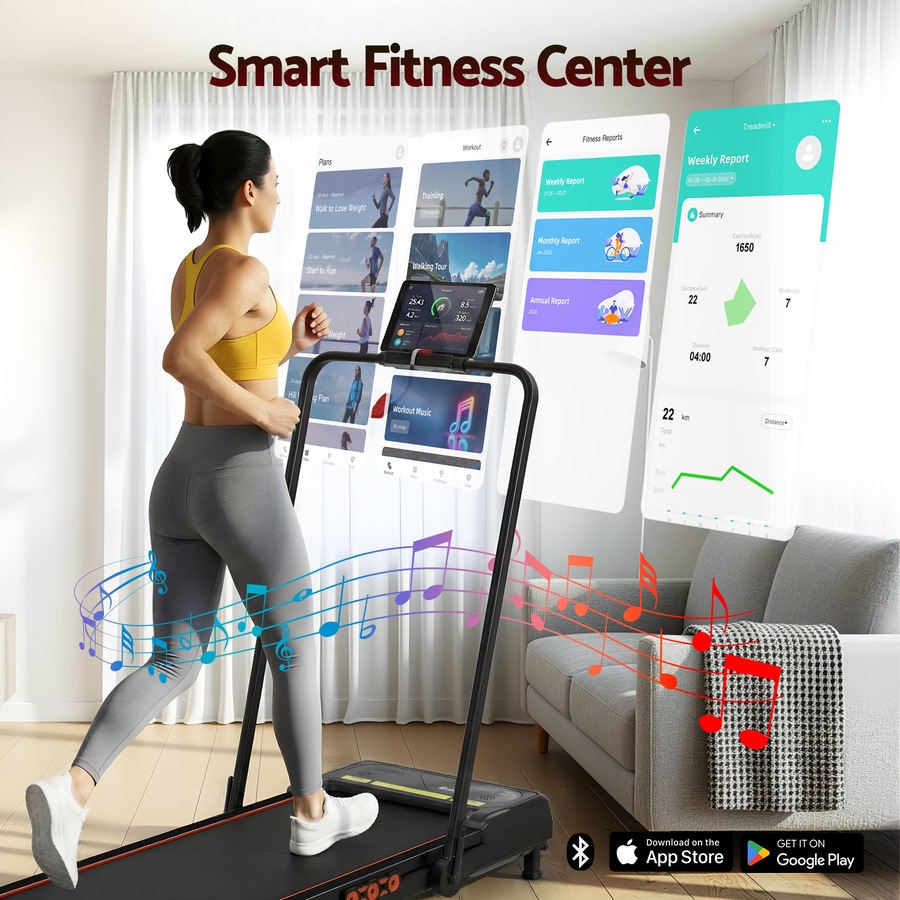 41cm Belt Everfit 3 in 1 Walking Pad 15% Incline Treadmill Foldable Under Desk APP Bluetooth