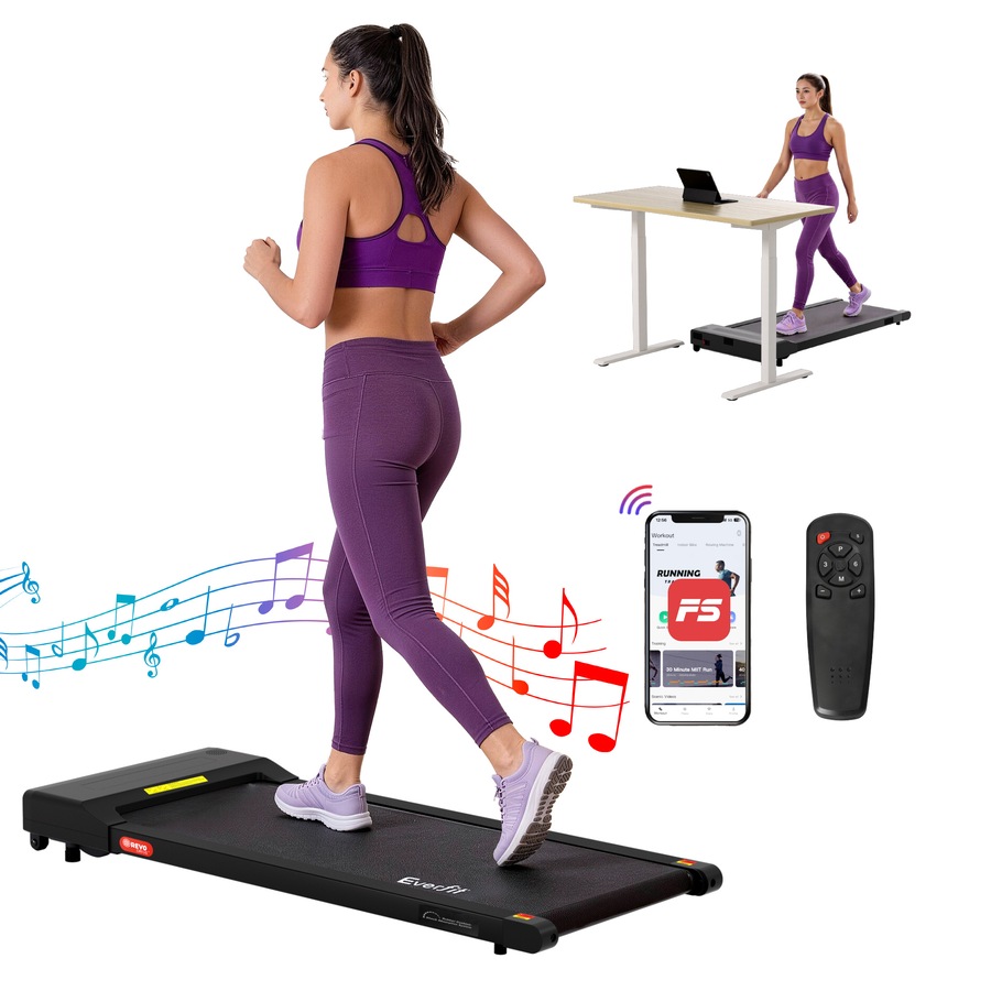 Everfit 40cm Walking Pad 2 in 1 Treadmill Foldable Under Desk Remote Control APP Bluetooth Black