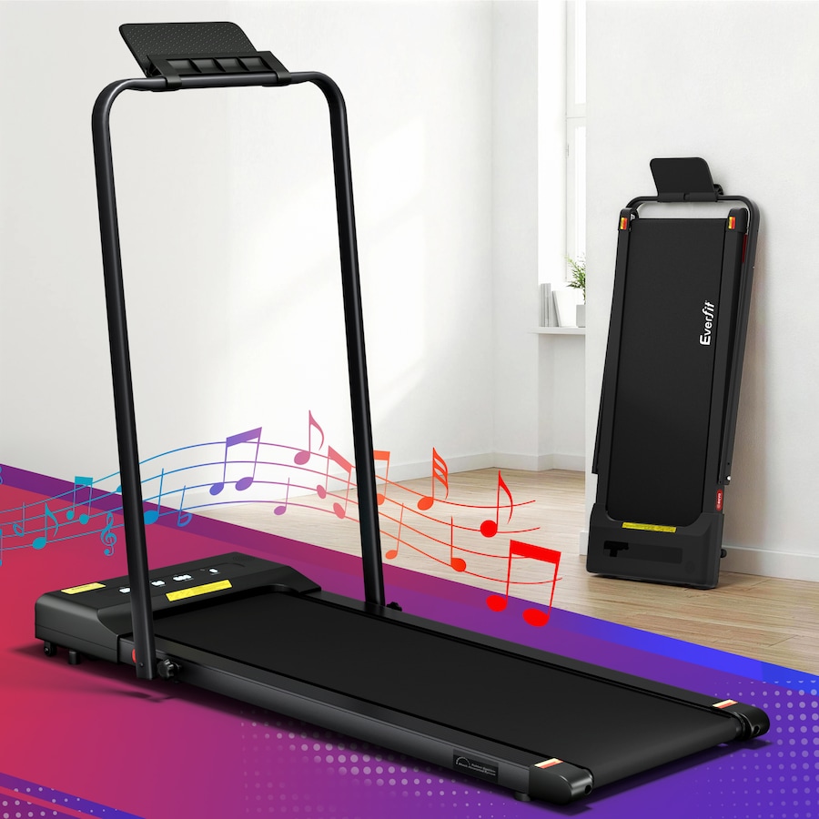 Everfit Walking Pad 38cm Belt 2 in 1 Foldable Treadmill Under Desk Remote Control APP Black