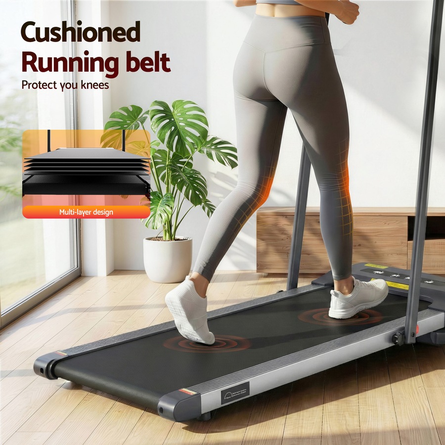 Everfit Walking Pad 38cm Belt 2 in 1 Foldable Treadmill Under Desk Remote Control APP Grey