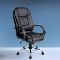 Artiss Executive Office Chair Computer Gaming Chairs PU Leather Tilt Black