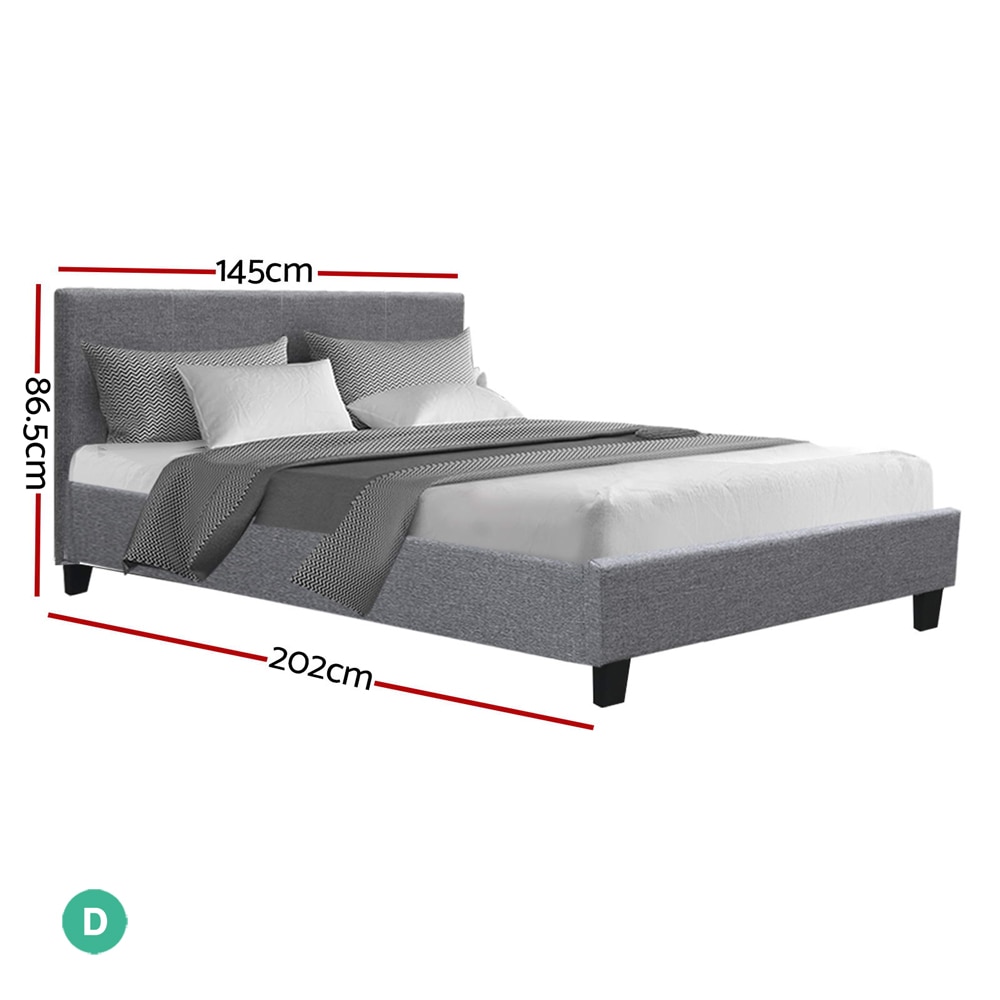 Buy Artiss Bed Frame Double Size Grey NEO - MyDeal