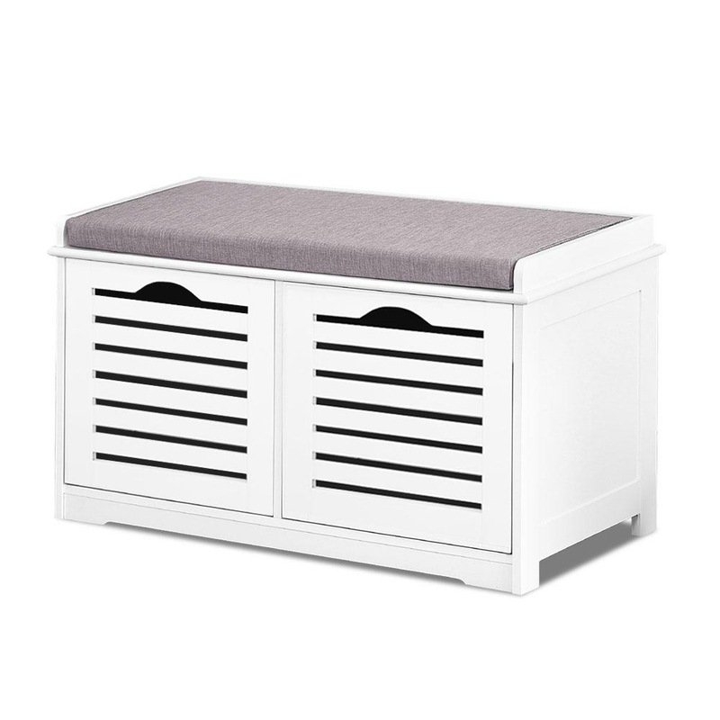 2 Drawers Artiss Shoe Rack Cabinet Bench White Caye - MyDeal's Black ...