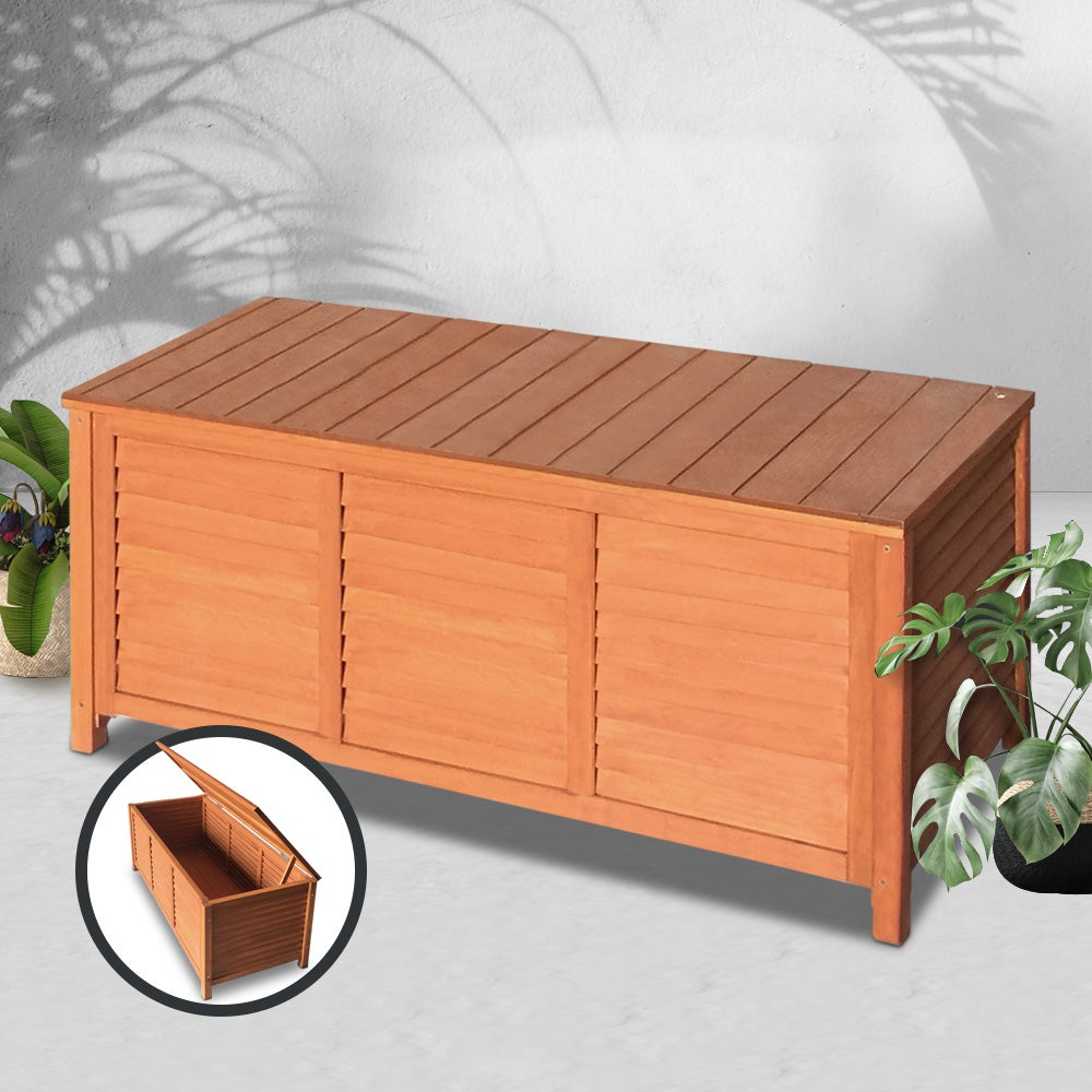 Outdoor Storage Bench Garden Chair Wooden Box Seat Chest Furniture