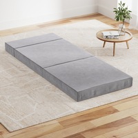 3-Fold Giselle Foldable Mattress Single Light Grey Folding Mattresses Bed Mat