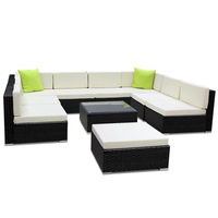Gardeon 10PCS Outdoor Furniture Outdoor Sofa Set Wicker Lounge Setting Rattan Patio