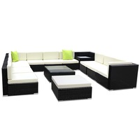Gardeon 13PCS Outdoor Sofa Set Outdoor Furniture Wicker Lounge Set Setting