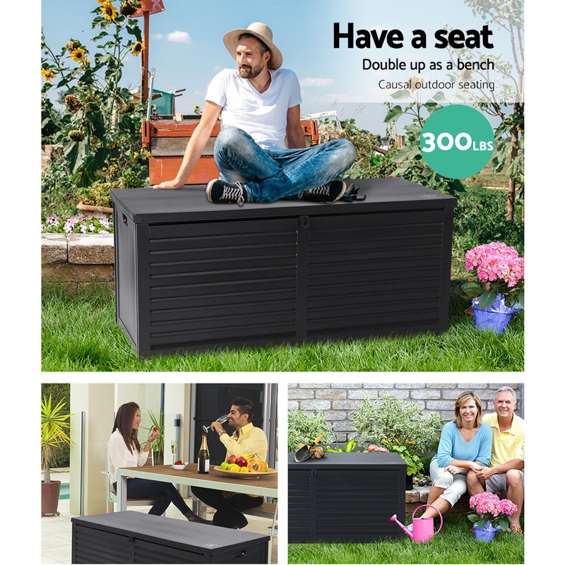 Buy Gardeon Outdoor Storage Box 490l Lockable Cabinet Container Garden