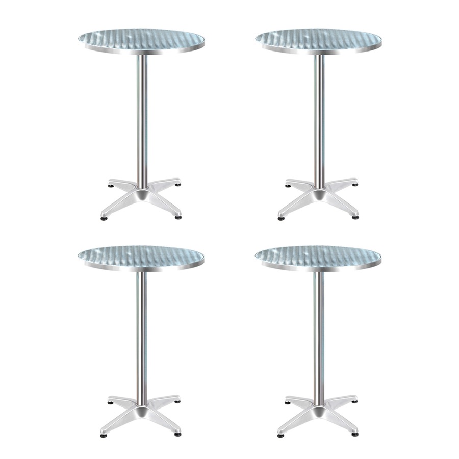 Gardeon Set of 4 Outdoor Bar Table Aluminium Round 70/110CM